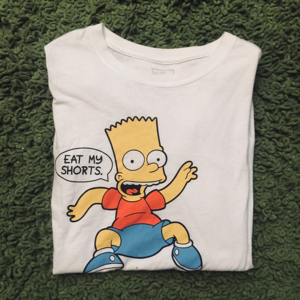 bart simpson “eat my shorts!” funny graphic tee